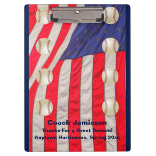 American Flags, Baseball Coach Clipboard