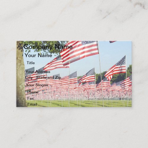 American flags  business card