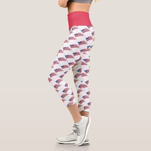 American Flags Capri Leggings (Left)