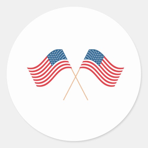 American Flags Classic Round Sticker