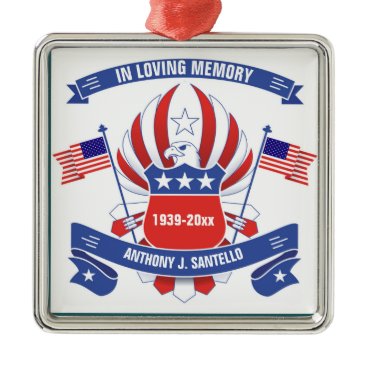 American Flags Eagle Shield Memorial Remembrance Metal Ornament American Flags Eagle Shield Memorial Remembrance Metal Ornament