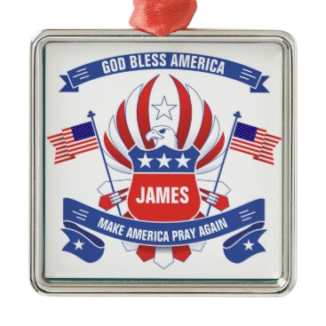 American Flags Eagle Shield PERSONALIZED NAME Metal Ornament American Flags Eagle Shield PERSONALIZED NAME Metal Ornament