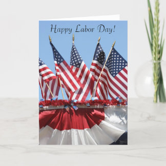 American Flags Labor Day Greeting Card