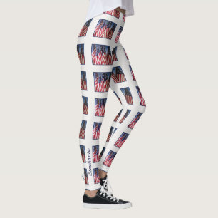 American Flags, Name, White Leggings