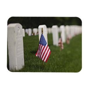 American flags on tombs of American Veterans on Magnet