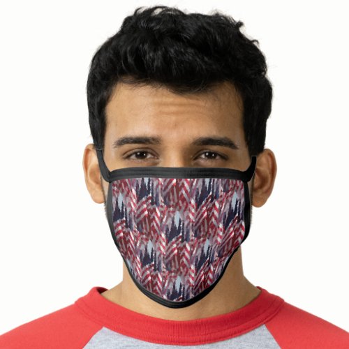 American Flags Painting Red White  Blue Patriotic Face Mask