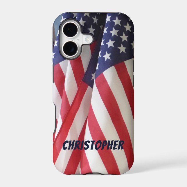 American Flags, Personalized Name Case-Mate iPhone Case (Back)