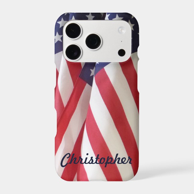 American Flags Personalized Name Case-Mate iPhone Case (Back)