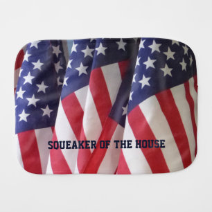 American Flags, Squeaker of the House, infant Burp Cloth