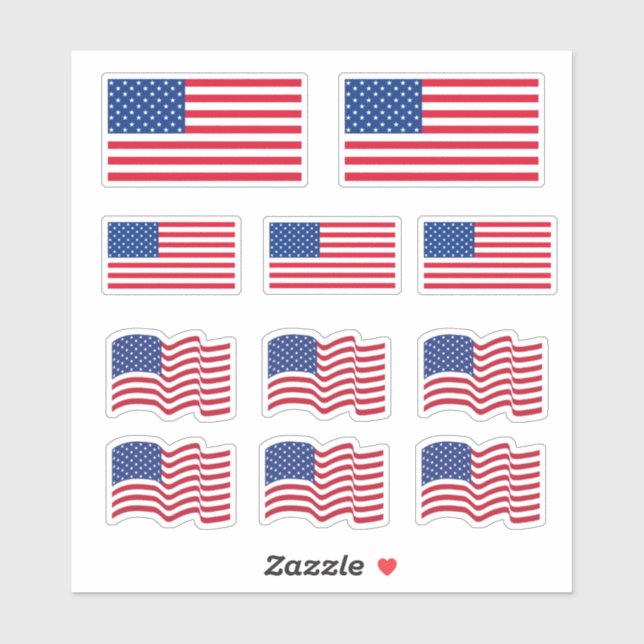 American Flags Stickers  (Sheet)