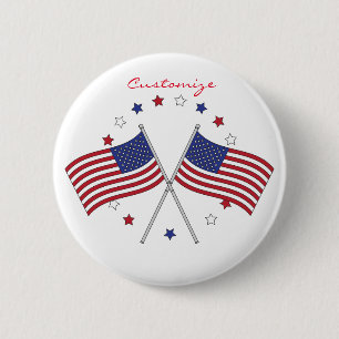 American Flags Thunder_Cove Patriotic 4th of July Button