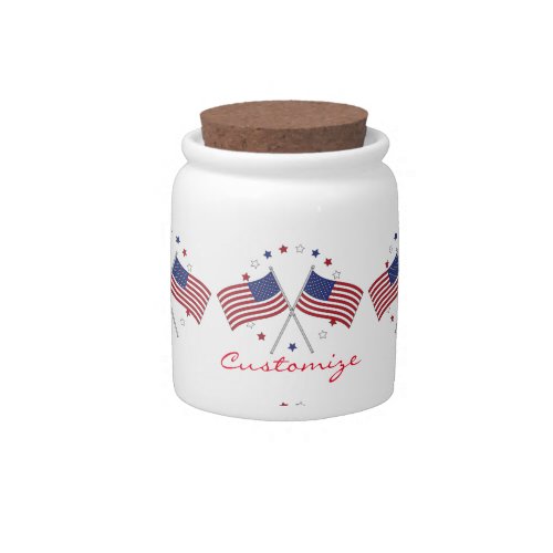 American Flags Thunder_Cove Patriotic 4th of July Candy Jar