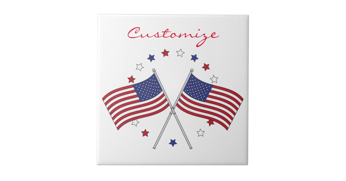 Ceramic Flags American Flags Thunder_Cove Patriotic 4th of July Ceramic Tile | Zazzle