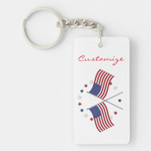 American Flags Thunder_Cove Patriotic 4th of July Keychain