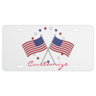 American Flags Thunder_Cove Patriotic 4th of July License Plate