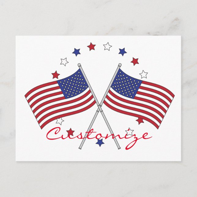 American Flags Thunder_Cove Patriotic 4th of July Postcard (Front)