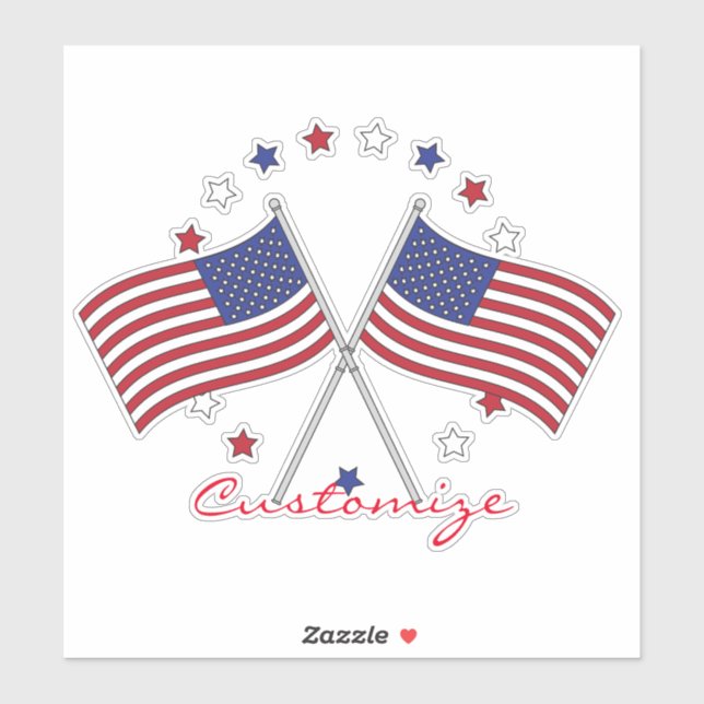 American Flags Thunder_Cove Patriotic 4th of July Sticker (Sheet)