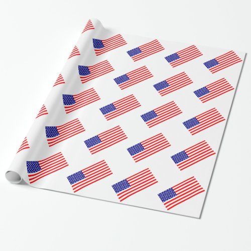 American Flags USA Wrapping Paper