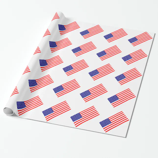American Flags USA Wrapping Paper | Zazzle