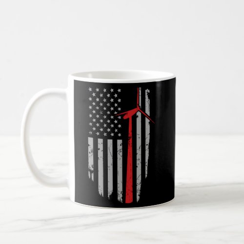 American Flags Wind Turbine Technician Coffee Mug
