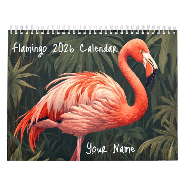 American Flamingo 2026,Personalized Name gift Calendar (Cover)