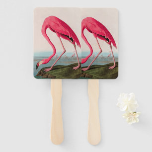 American Flamingo Birds of America Audubon Print Hand Fan