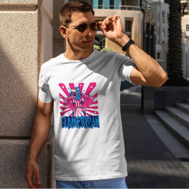American Flamingo Cartoon T-Shirt (Creator Uploaded)
