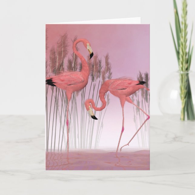 American Flamingo Folded Thank You Card (Front)
