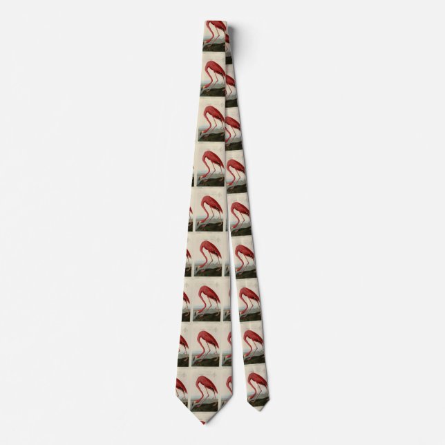 American Flamingo from Audubon's Birds of America Neck Tie (Front)