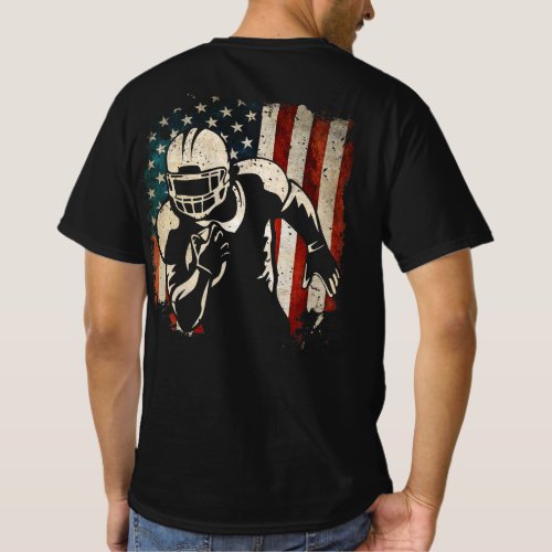 American Football 4th July American Flag Patriotic T_Shirt