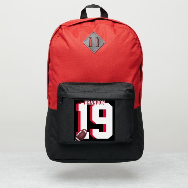 American football Backpacks sporty red bags cool (Front)