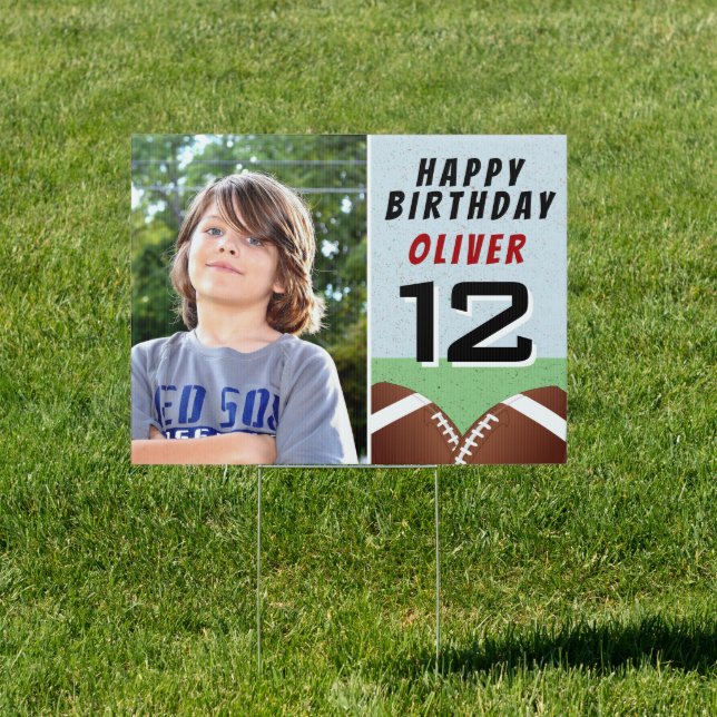 American Football Ball Birthday Party Photo  Sign (Insitu)