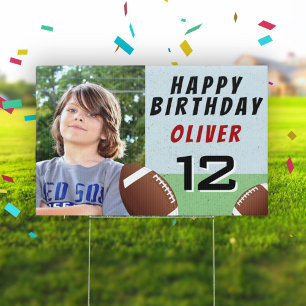 American Football Ball Birthday Party Photo Sign