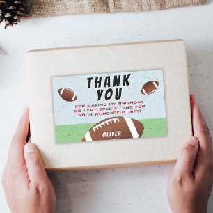 American Football Ball Birthday Thank You Rectangular Sticker