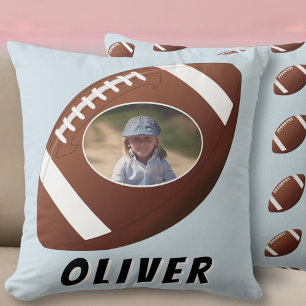 American Football Ball Boy Photo Throw Pillow