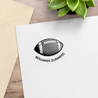 American Football Ball Custom Name 1x1 Rubber Stamp