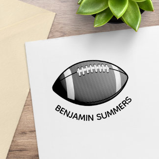 American Football Ball Custom Name Rubber Stamp