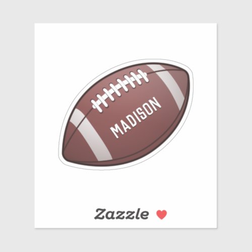 American Football Ball Custom Name Sticker