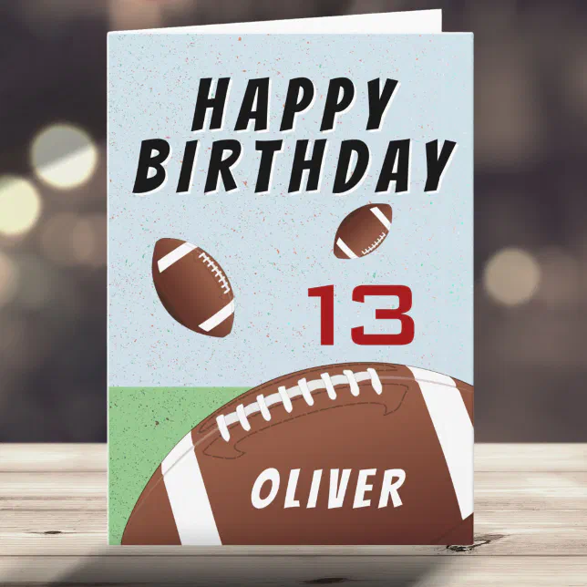 American Football Ball Happy Birthday Card