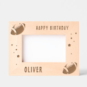 American Football Ball Happy Birthday Engraved Frames