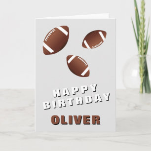 American Football Ball Happy Birthday Letterpress Thank You Card