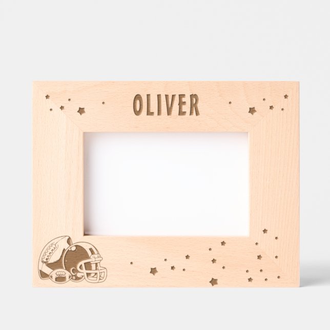 American Football Ball Helmet Photo  Engraved Frames (Front)