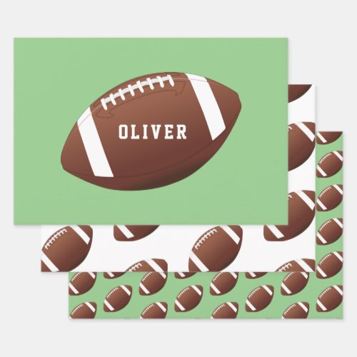 American Football Ball Pattern Kids Birthday Wrapping Paper Sheets - American Football Ball Pattern Kids Birthday Wrapping Paper Sheets. Add your name.