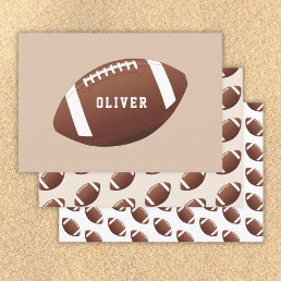 American Football Ball Pattern Kids Birthday Wrapping Paper Sheets