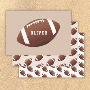 American Football Ball Pattern Kids Birthday Wrapping Paper Sheets