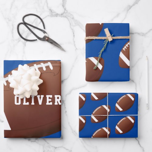 American Football Ball Pattern Kids  Wrapping Paper Sheets