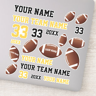 American Football Ball Player Team Name Sticker
