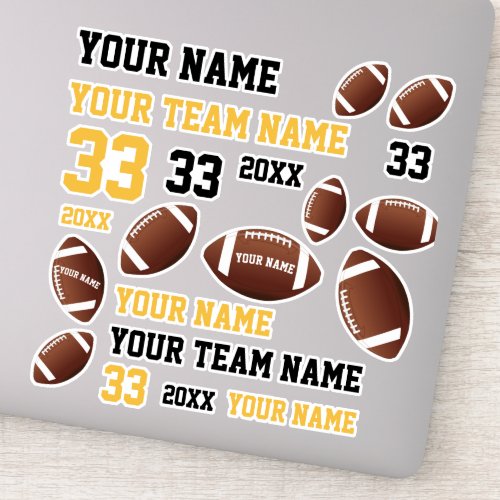 American Football Ball Player Team Name Sticker