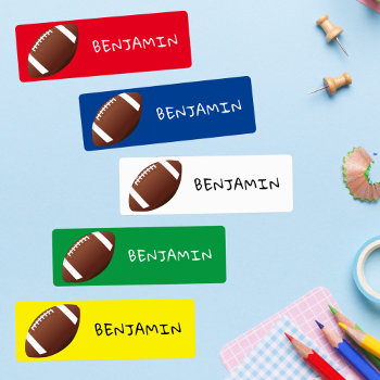 American Football Ball Sports Name Kids' Labels by OneLook at Zazzle