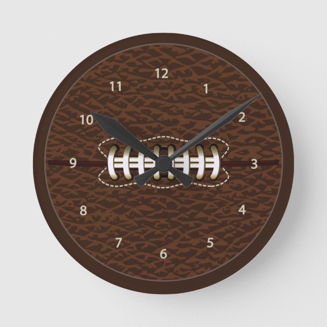 American Football Ball Wall Clock (Front)